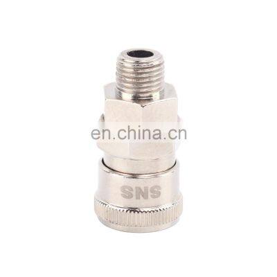 SNS SM Series self-locking type 2 way quick multi connector zinc alloy pipe air pneumatic fitting