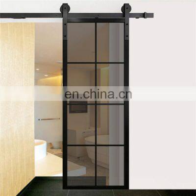 Barn Doors Rustic style black steel frame loft sliding barn door Free accessories