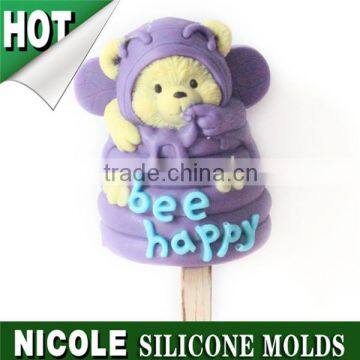 Nicole M0021 3D cute bee happy shape novelty silicone ice molds