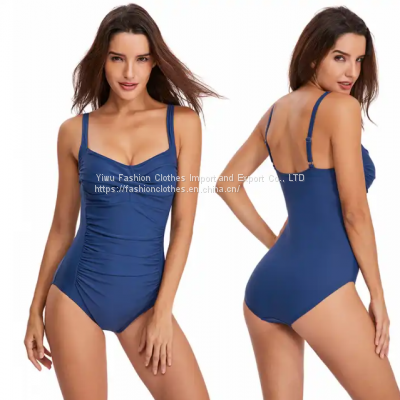 Wholesale Fashion Custom Logo Summer Sexy High Waist Women Swimwear One Piece Swimsuit Conservative Surf Swimwear