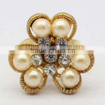 2014 new finger ring designs women lady pearl diamond ring shiny finger ring for girls