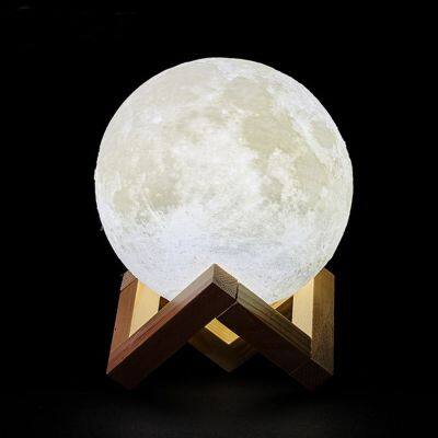 3D Print LED moon lamp baby night light Rechargeable 3 Color for kid sleep bedroom Touch Moon Lamp Children gift