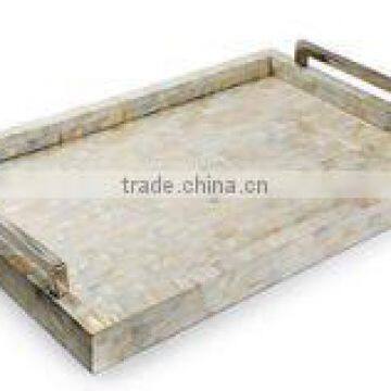 High end quality best selling special newest designed MOP inlay rectangular serving Tray from Vietnam