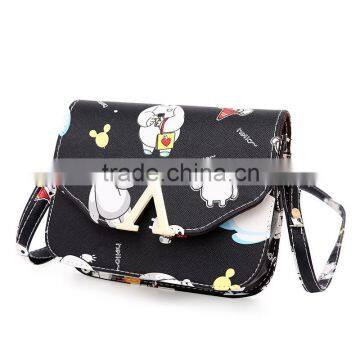 Korean Stlye Flower Butterfly Printing Fashion Big Capacity Blue Womens Designer Bags Ladies PU Leather Hobo Shoulder Bags photo-3