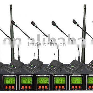 U-8,UHF PLL eight channels wireless microphone(8*32channels),500-980MHz,distance :100M ,Tone-Lock