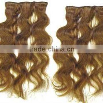 Human hair clip in hair/lace wig