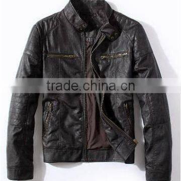 custom 100% polyester leather jacket men wholesale