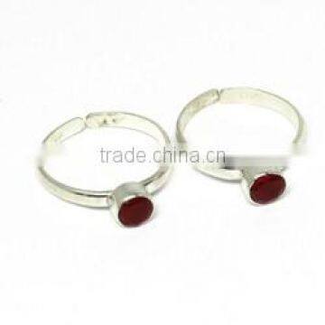 Special Secret !! Red Onyx 925 Sterling Silver Toe Rings, Unique Silver Jewelry, Sterling Toe Rings photo-2