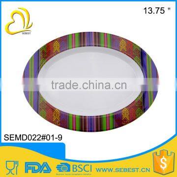 factory direct sale melamine oval 13" plastic plates                        
                                                Quality Choice