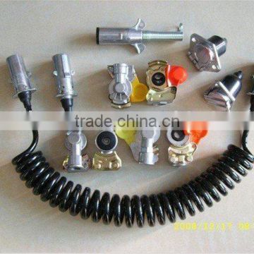 7-way coiled cable, brake hose