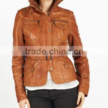 WOMEN'S BIKER GOTHIC 100% GENUINE LEATHER JACKET STEAMPUNK