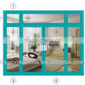 WGX90 sliding series Aluminum Frame Sliding Windows (aluminum windows profile)