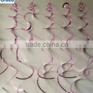 Pink Color 5Pack Metal Hanging Decoration Swirl Birthday Gift