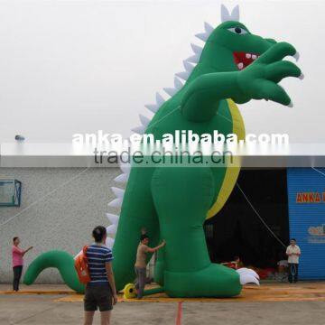 Life-size inflatable dinosaur model for display