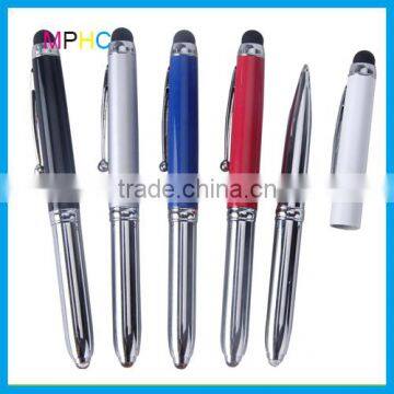 High Quality Metal Ballpoint Pen Touch Pen with Led light