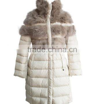 Lady''s rabbit white down jacket