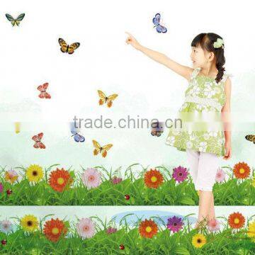 "Fresh Grass" PVC Wall Stickers&Baseboard, Removable Wall Stickers 1/3