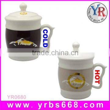 China alibaba advertisement gift magic photo ceramic tea cups with lid