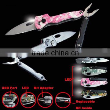 2015 New Design Professional Multi Pliers with Rechargeable LED And USB