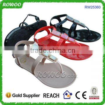 Wholesale Pvc Jelly Color Shoes Women Sandals photo-5