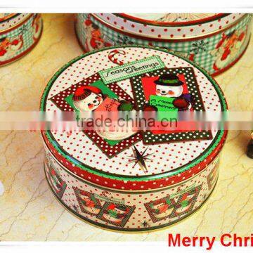 China Alibaba wholesale metal tin box/color tin boxes/christmas round tin box