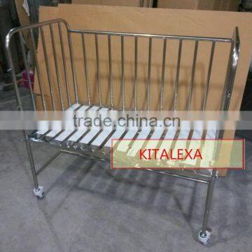 Fully equipped gynecological Ward baby carriage ABS baby carriage stainless steel medical baby bed