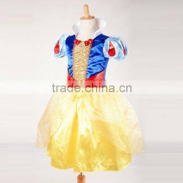 2016! Newest Design Snow White Princess Girl Baby Party Dresses Costume Long Sleeve Bowknot Fairy Kids Tutu Dress