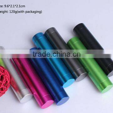 Hot sell product mini portable external battery metal cylinder 2200mah power bank