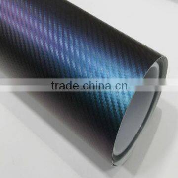 New pvc self-adhesive 3d Carbon fiber texture chameleon car wrap film