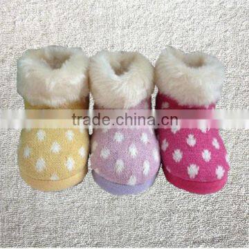 Winter thermal cotton-padded waterproof anti-slip soles slippers,plush home floor yarn children boots