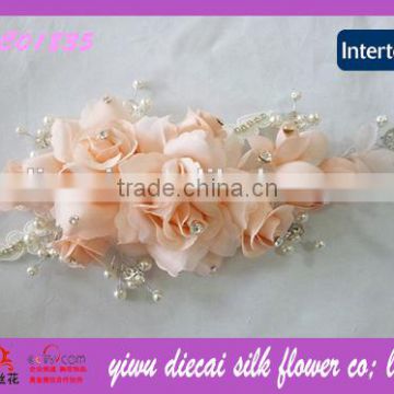 Pink Rose Flower with Bead Bridal Flower