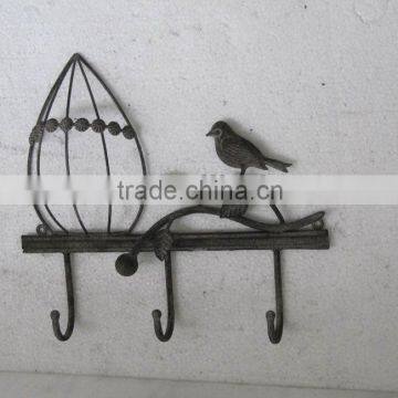 Shabby vintage chic bird cage wall hook