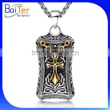Custom Vintage Stainless Steel Mens Spider Shield Dog Tag Pendant Necklace Wholesale photo-2