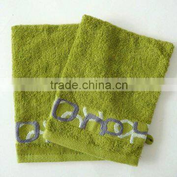 jacquard cotton towel gloves with border