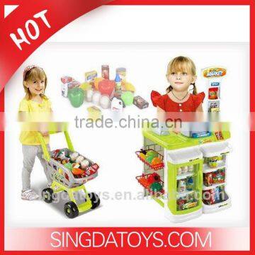 2014 Hot sale Pretend Play Supermarket Set with Trolley