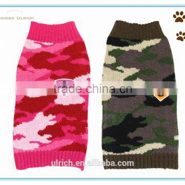 RJ1530 new acrylic knitted camouflage dog sweater