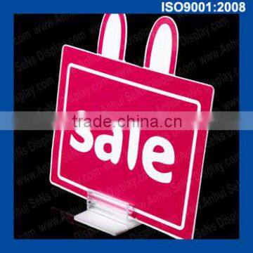 transparent diaplay sign holder for retail