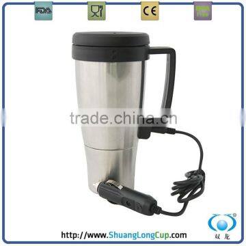 FDA/CE ECO friendly double walled electric travel mug /heated mug