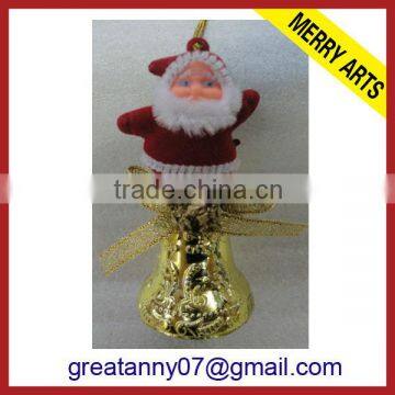 china yiwu wholesale market supplier gold christmas bells santa clause decoration