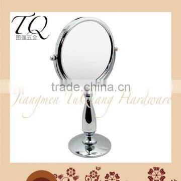 tabletop round shape 360 degree frame metal compact 5x magnifying mirror