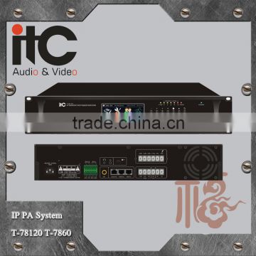 ITC T-7860 Series 60W to 500W Opional Equipped SD Slot and USB Port IP Public Address Amplifier Power