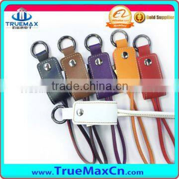 PU Leather Key Chain Type USB Cable For iPhone