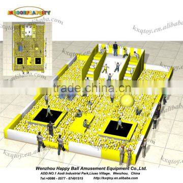 oversize funzone Ball Pit Commercial Soft Play customized kids ball pool with quadrate Trampolines and super fun Slides