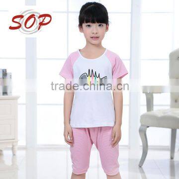 Children cotton t shirt girl sport clothes sets professional kids outfits factory supplier