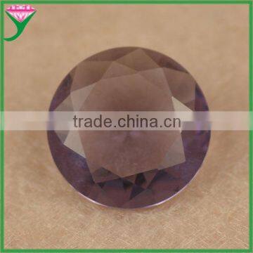 wholesale price diamond shape cut round amethyst transparent large glass gems