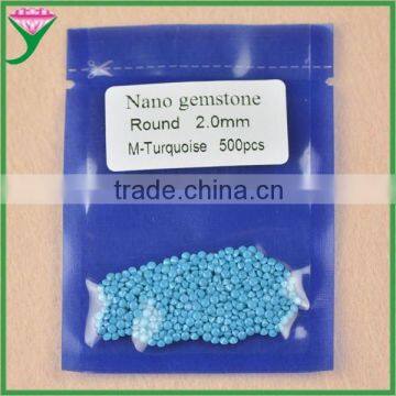 wholesale prices round loose nano synthetic gemstone blue colored fake kallaite stones