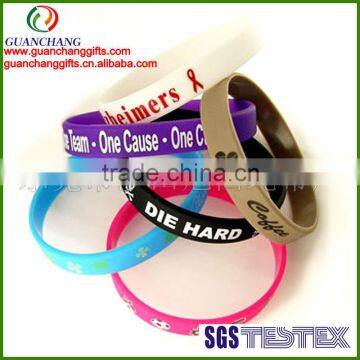 Custom logo silicone rubber wristbands,polyester batman wristband for party