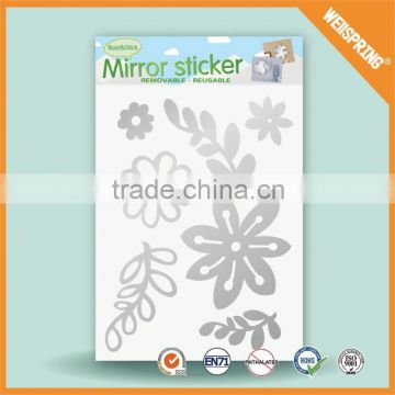 China manufacturer cute shy girl wall mirror stickers