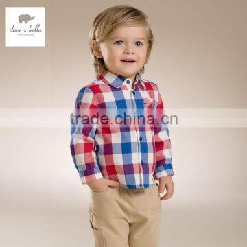 DB3467 dave bella spring autumn baby boy plaid shirt infant clothes toddle tops baby high quality cotton shirt                        
                                                Quality Choice