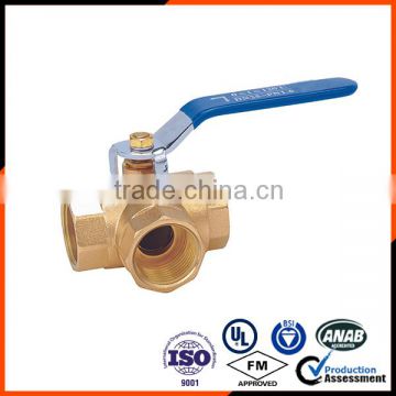 3-Way female brass plug Ball Valve China suppiler